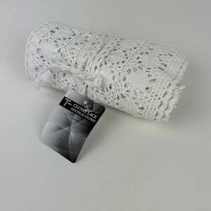 6" Cluney Lace‎ Trim White 100% Cotton Crochet 70" Continuous